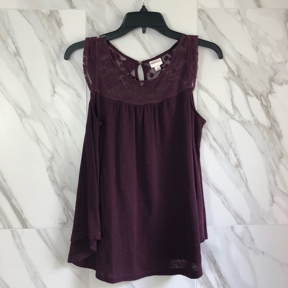 Merona Maroon Lacey Tank Top